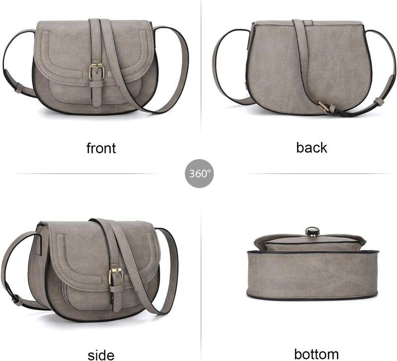 AFKOMST Crossbody Bags for Women,Small Saddle Purse and Boho Cross Body Handbags,Vegan Leather - Image 2